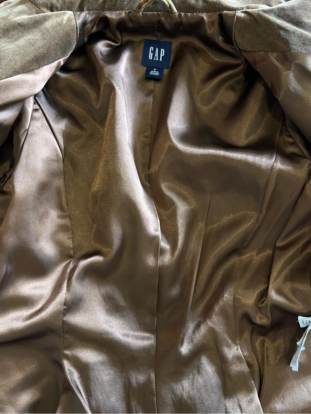 Brown Velvet Fitted Peplum‎ Blazer Dark Academia Victoriana Old Money GAP Sz 2 - Picture 8 of 12